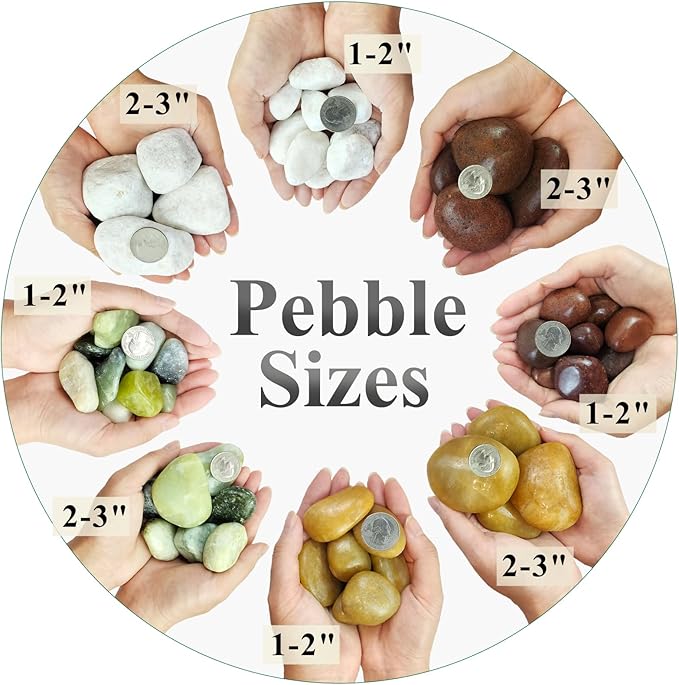FANTIAN 20 lbs Yellow River Rocks for Landscaping, 1-2 Inch Polished Pebbles for Indoor Plants, Decorative Rocks Stones for Plants, Vases, Aquariums, Fountains, Pathways, Backyard and Garden
