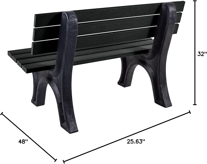 Sequoia Professional Aurora 4 ft Park Bench, Black