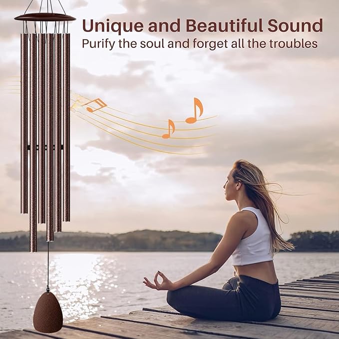 Wind Chimes for Outside, 46" Bronzed Wind Chimes Gifts for Women Christmas Birthday Retirement Thank You and Any Occasion, Memorial Sympathy Gift for Loss Loved One