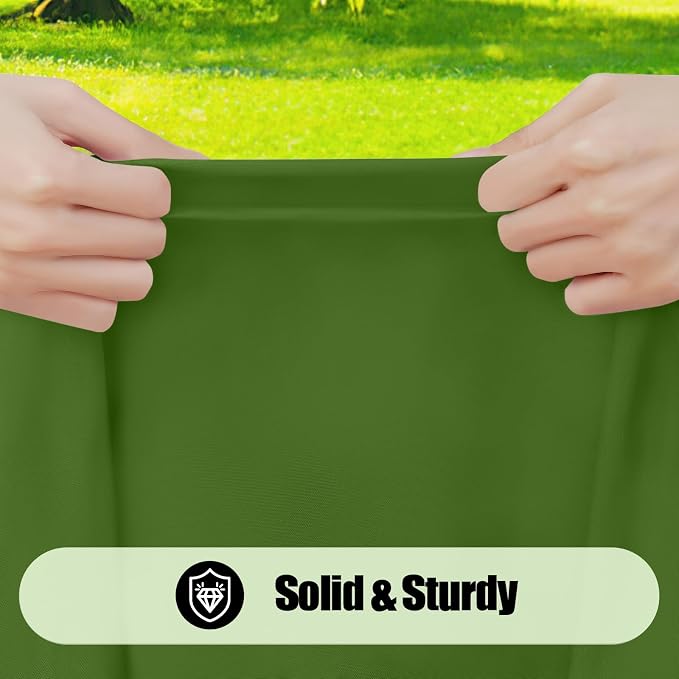 Smiry 6 Pack Rectangle Picnic Table Cloth, Waterproof Elastic Fitted Tablecloths, Washable Polyester Rectangular Patio Table Cover for Camping, Indoor and Outdoor (Olive Green, 30"x96")
