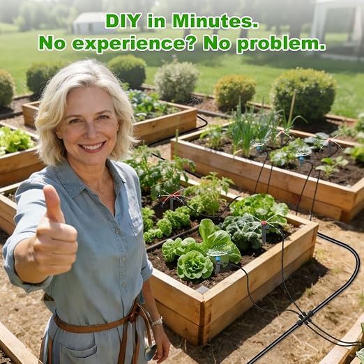 236FT Drip Irrigation System Kit New Quick-Connect, Automatic Garden Watering Misting System for Greenhouse, Yard, Lawn, Plant with 5/16 inch Hose 1/4 inch Distribution Tubing and Accessories