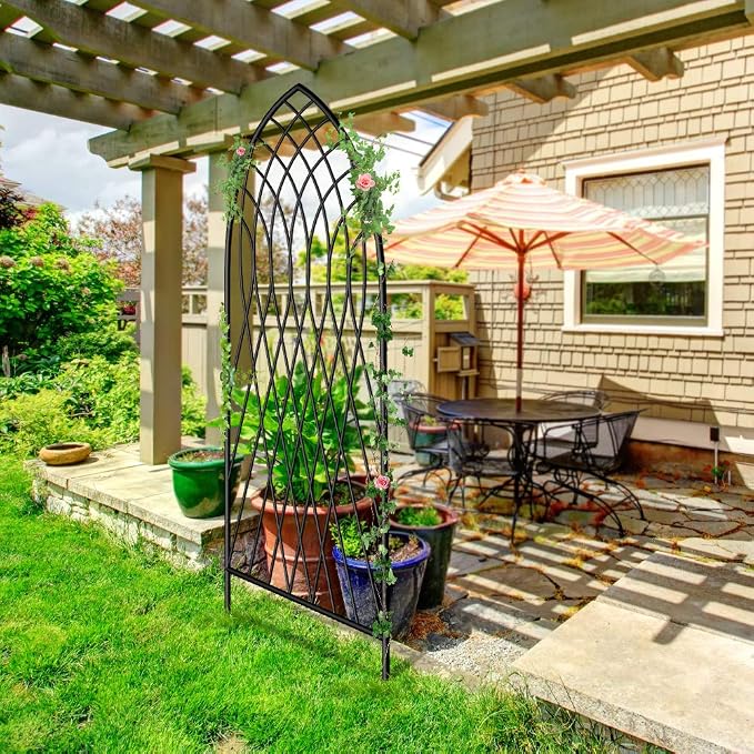 Amagabeli 2 Pack Large Garden Trellis for Climbing Plants 75” x 31” Heavy Duty Rustproof Black Iron Plant Trellis for Potted Plants Support Tall Wall Metal Trellis for Rose Vegetables Cucumber GT05