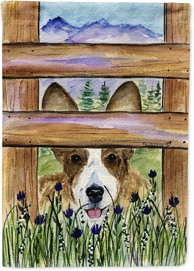 Caroline's Treasures SS8254GF Corgi Garden Flag Mailbox Flag Decorative Yard Flag Banner Outside Patio Artwork Yard Flower Beds, Garden Size, Multicolor