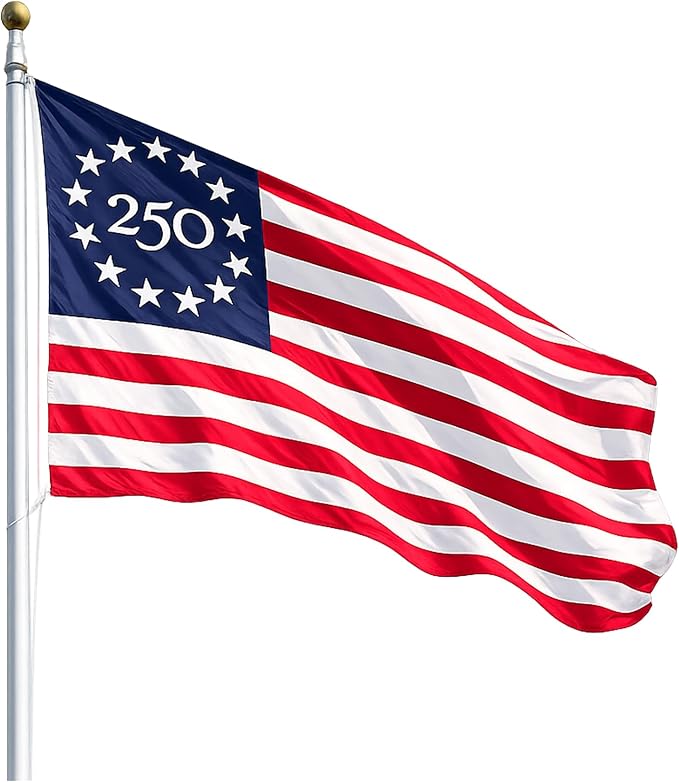 USA 250 Year Anniversary Flag 3x5 Ft – 1776-2026 United States Semiquincentennial Outdoor Banner – 250th America Birthday Celebration Decor (Embroidered Nylon)