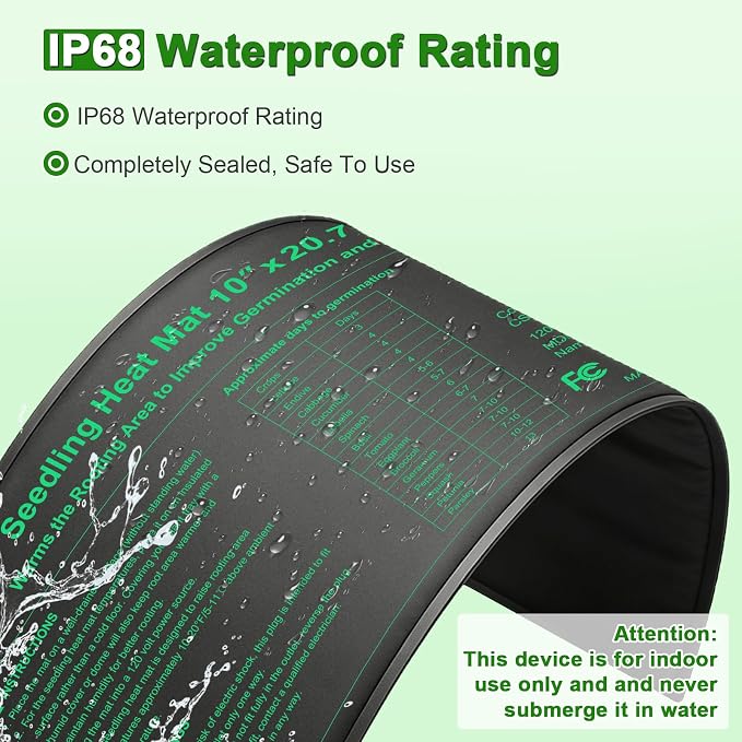 Bestio Waterproof Seedling Heat Mat, 20×20.75 in Heat Mats for Seed Starting, MET Certified Seed Mat, Suitable for Indoor Gardening, Germination