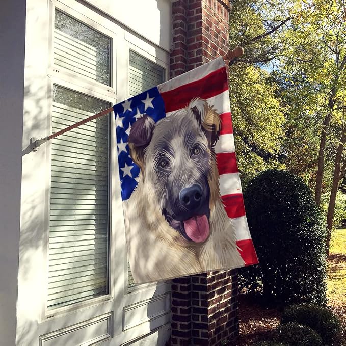 Caroline's Treasures CK6584CHF Kangal Dog American Flag House Flag Large Porch Sleeve Pole Decorative Outside Yard Banner Artwork Wall Hanging, Polyester, House Size, Multicolor