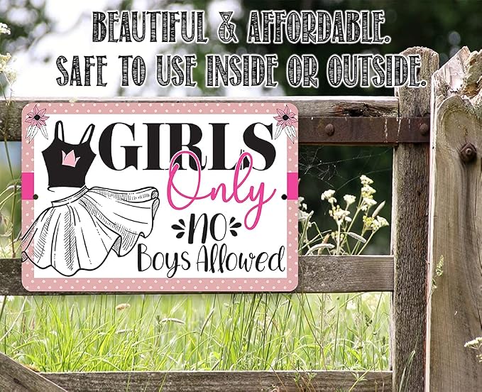 She Shed Sign - Girls Only - Metal Sign - Indoor/Outdoor Shed Art - She Shed Decor Gift, Funny Birthday Gifts for Women, Metal Shed Signs, She Shed Decorations, Christmas Presents for Women