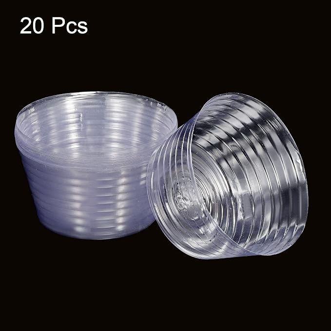 MECCANIXITY Plant Pot Saucer 6.7 Inch Plastic Round Flower Drip Tray for Indoor Outdoor, Clear Pack of 20
