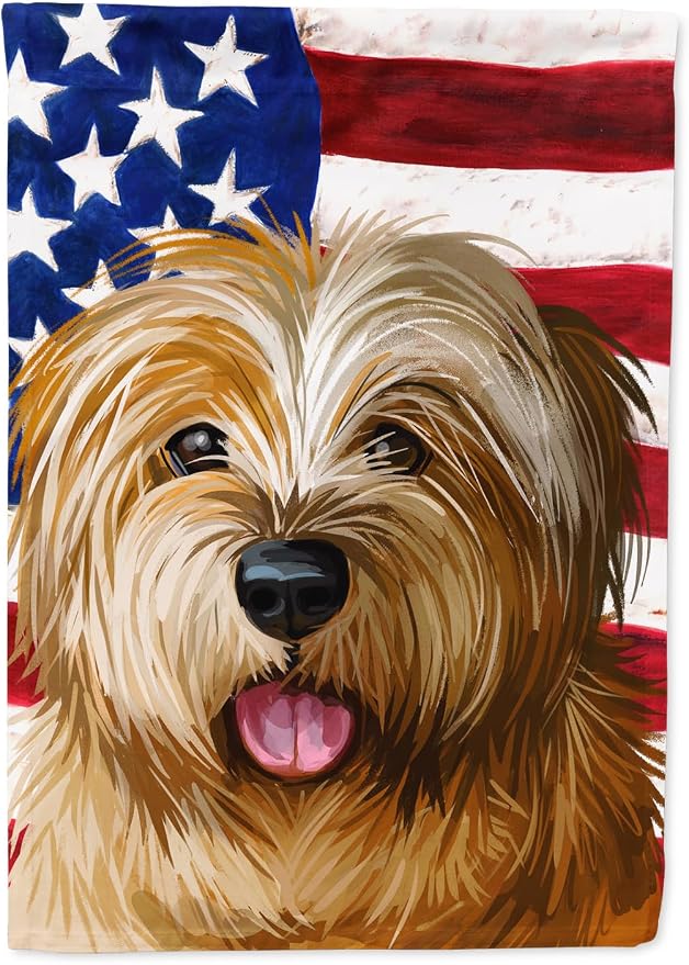 Caroline's Treasures CK6627GF Norfolk Terrier Dog American Flag Garden Flag Mailbox Flag Decorative Yard Flag Banner Outside Patio Artwork Yard Flower Beds, Garden Size, Multicolor