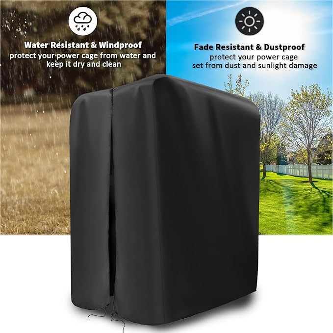 Gym Rack Cover with Waterproof Zipper for Squat Rack 47"-110"W | Waterproof Dustproof Heavy Duty Oxford Fabric,Gym Equipment Storage Cover for Workout Machine Outdoor Use