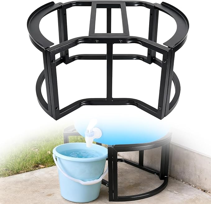 Stainless Steel Rain Barrel Stand - Fits 45/50/55 Gallon Tanks, Heavy Duty Water Collection Base with Non-slip Feet, Outdoor Weatherproof, Rust-Proof for Outdoor Water Storage Garden