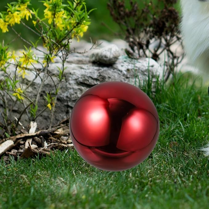 Kisangel Gazing Ball Polished Reflective Sphere Garden Outdoor Art Ball for Garden Lawn and Home Decoration Define Gazing Ball