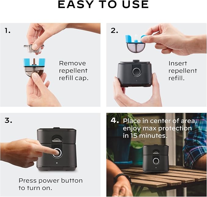 Thermacell Mosquito Repellent Radius Zone, Gen 2.0, Rechargeable; Includes 12-Hour Mosquito Repellent Refill; No Candle or Flame, Easy to Use & Long Lasting; Bug Spray Alternative