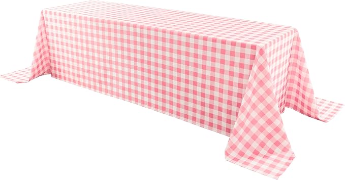 Classic Gingham Buffalo Tablecloth Fabric - Oblong 90x156 Inch Water Proof Checkered Table Cloth for Indoor Outdoor - Table Cover for Birthday, Picnics, BBQs, and Parties