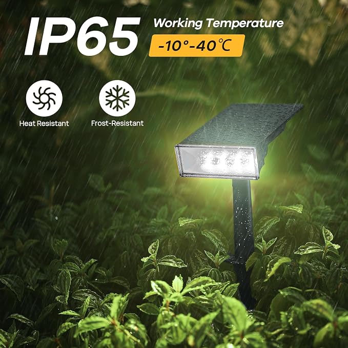Consciot Solar Lights Outdoor, 6500K Daylight Solar Spotlights, Waterproof Landscape Lighting for Yard, Garden, Tree, Pathway, House, Patio, Outdoor Decor, 4 Pack | Landscape lighting for yard, garden, tree, pathway, house, patio and outdoor decor