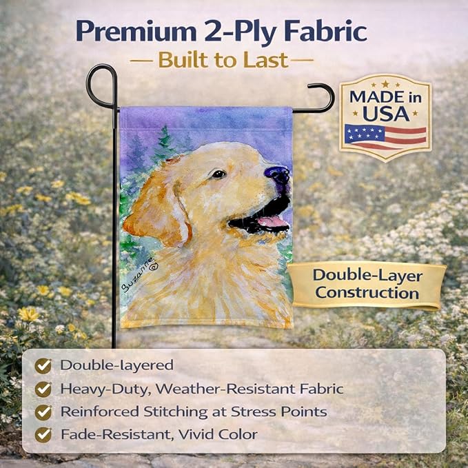 Caroline's Treasures SS8904GF Golden Retriever Garden Flag Mailbox Flag Decorative Yard Flag Banner Outside Patio Artwork Yard Flower Beds, Garden Size, Multicolor