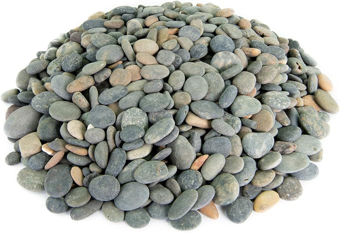 Mexican Beach Pebbles | 20 Pounds of Smooth Unpolished Stones | Hand-Picked, Premium Pebbles for Garden and Landscape Design | Mixed Buttons, 1/2 Inch - 1 Inch