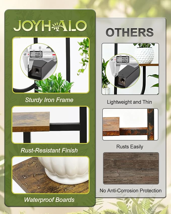joyhalo Plant Stand Indoor with Grow Lights, 9 Tiered 65" Tall Indoor Plant Shelves for Multiple Plants, Lighted Corner Plants Stands with Adjustable Brightness & Timer for Home Decor