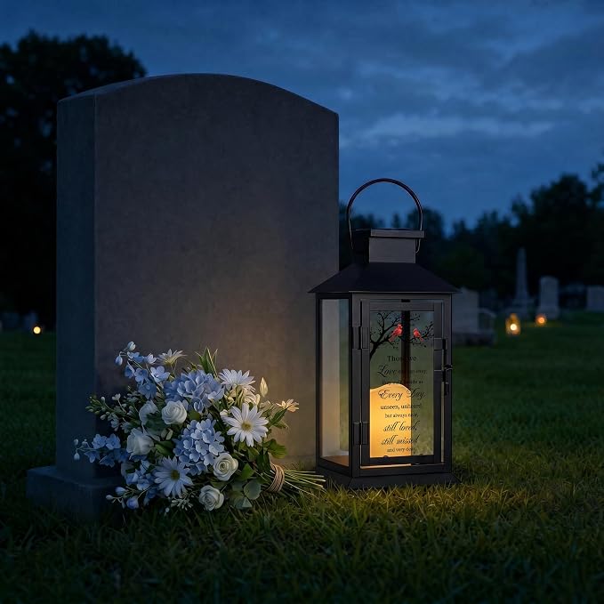 Solar Memorial Lantern Outdoor Waterproof, Sympathy Gifts for Loss of Loved One Mom Dad, Remembrance Grief Gift for Loss, in Memory of Loved One Gifts