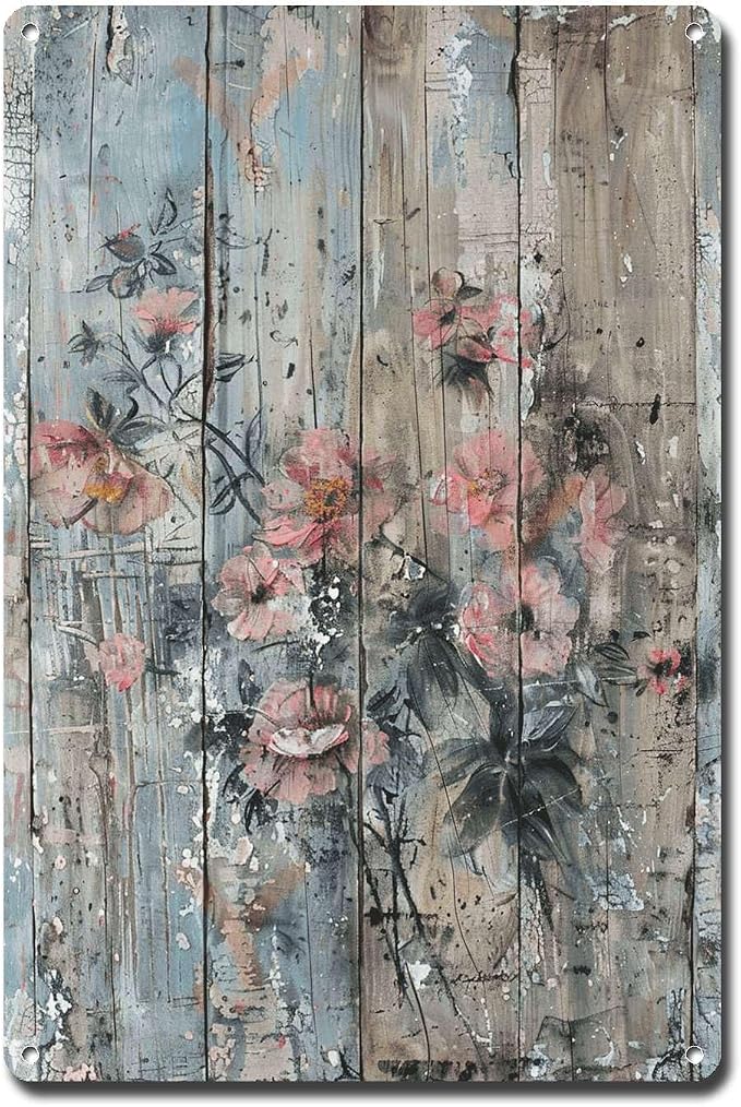 Metal Sign Tin Sign Vintage Wall Art Antique Artist's Touch Longevity Tin Sign for Rustic Wall Decor Corrosion Resistant Aluminum and Gardening Sign for Restaurant 12×16 Inches