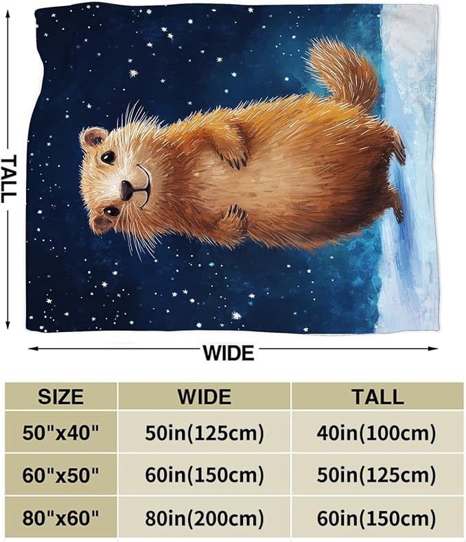 Groundhog Throw Blanket Cozy Plush Groundhog Gifts Blankets Flannel Fleece Lightweight Fuzzy Animal Blanket for Girls Women 80"X60"