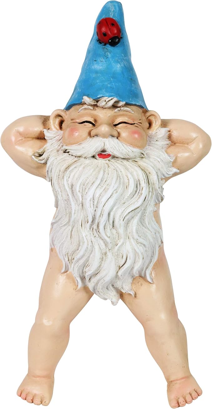 Exhart Sunbathing Naked Gnome Pool Floater, Durable Resin, Floats in Water,Funny Décor,7”x3.5”x13.5”