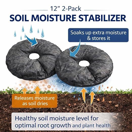 SteadySpring® Smart 30+Day Watering Mat for 10 in to 12 in Containers for Houseplants, Annuals, Herbs, Trees, Tomatoes - Self-Filling, Lasts 30+ Days, Automatic Irrigation Mat (2-Pack)
