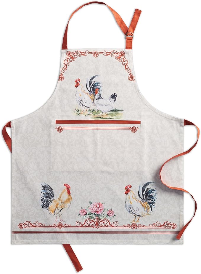 Maison d' Hermine Aprons for women with Pocket 100% Cotton (27.50"x31.50") | Adjustable Neck Strap & long ties Apron Men Chef Wedding Cooking Gardening Server Maid