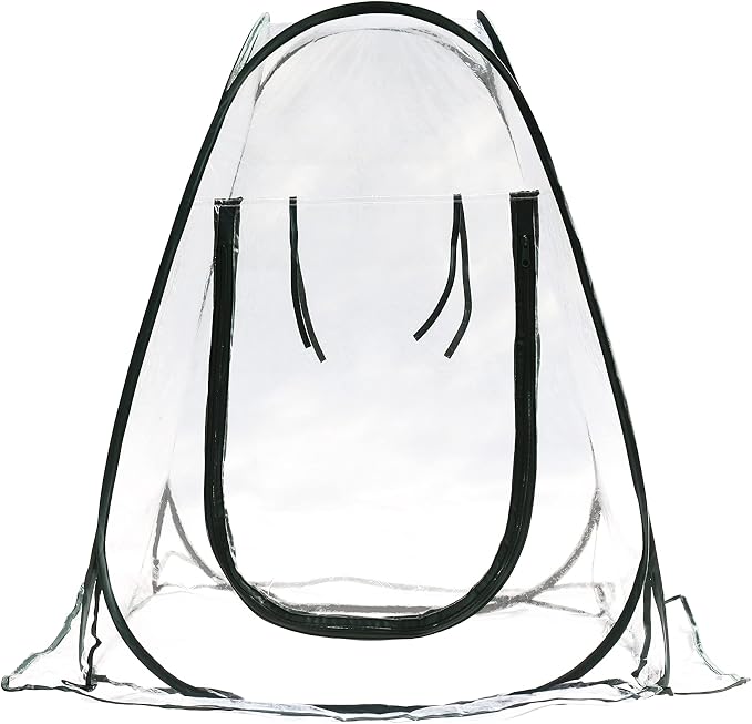 Gardzen 27"x27"x31" Pop up Grow Tent Small Greenhouse, Steel Frame Portable Plant Flowers Mini Green House Zipper Cover for Outdoor & Indoor Use