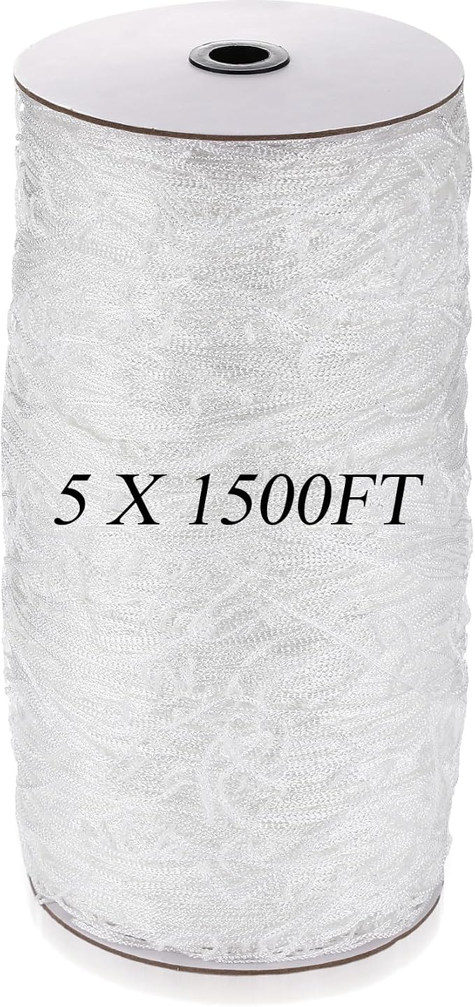 Berlune 5 x 1500 ft Trellis Netting Roll Heavy Duty Nylon Garden Trellis Netting with 6 Inch Mesh Soft Plant Support Net for Climbing Plants, Grape Racks, Growing Support Bean, Pea, Tomatoes