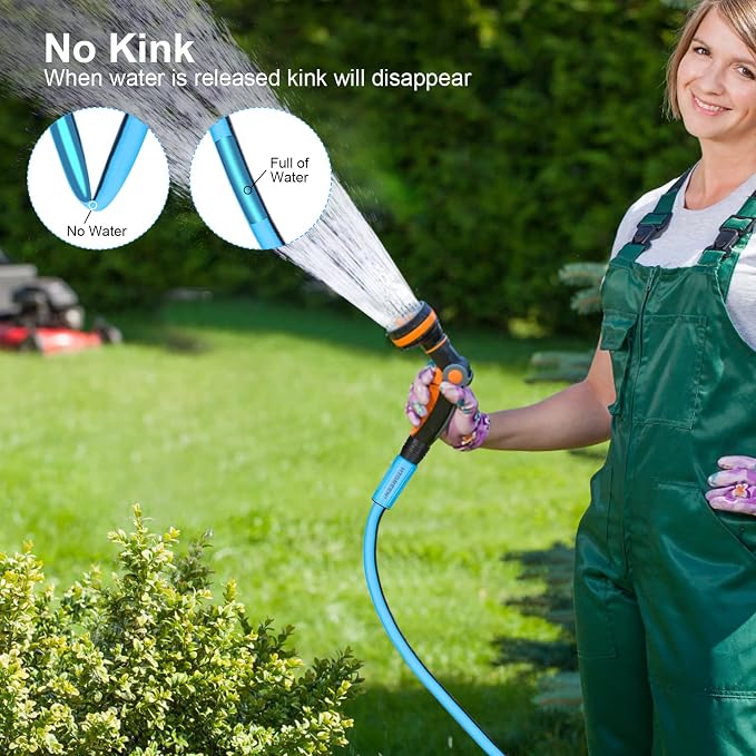 Garden Hose 5/8" x35FT, Heavy Duty 450B.P Water Hose Handle Lawn & Garden Watering Equipment 3/4" Solid Brass Fittings
