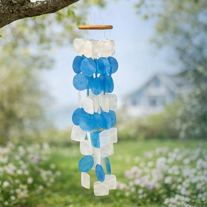 Solange & Frances Beach Decor Shell Wind Chimes for Outside. Ocean Decor Wind Chimes Outdoor Decorations for Yard. Beachy Gifts for Mom Birthday, Gift for Women, and Gift for Men (Ocean Breeze)