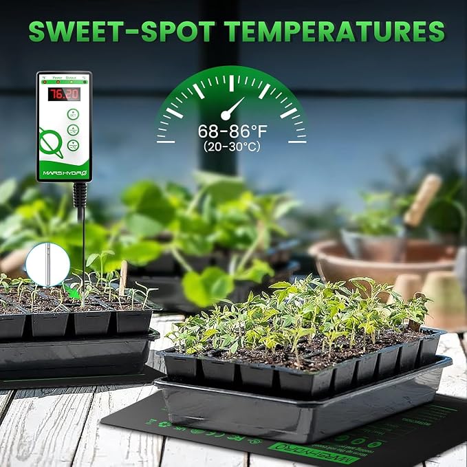 MARS HYDRO 48''x20.75'' Seedling Heat Mat with Thermostat Combo Set，Heating Pad for for Germination, Indoor Gardening, Greenhouse