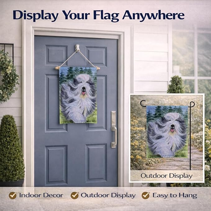 Caroline's Treasures SS8037GF Bearded Collie Garden Flag Mailbox Flag Decorative Yard Flag Banner Outside Patio Artwork Yard Flower Beds, Garden Size, Multicolor