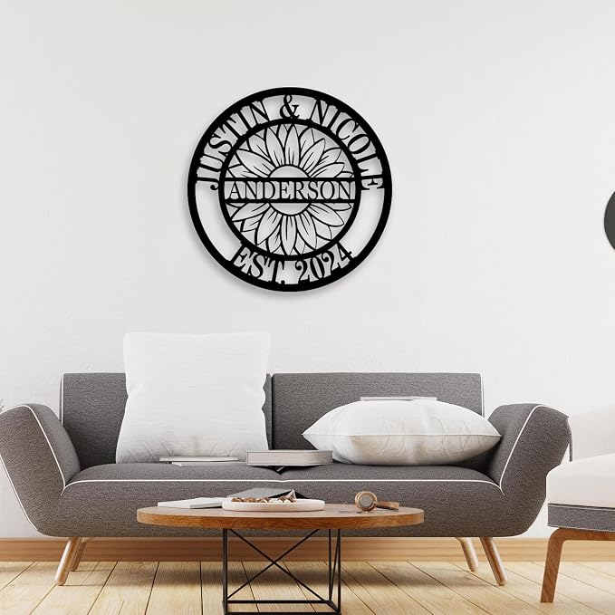 Custom Metal Sign, Personalized Family Name Sign, Custom Last Name Metal Sign, Personalized Iron Anniversary Metal Gift, Iron 6th Anniversary Sign Gifts, Wedding Gift, Metal Wall Art