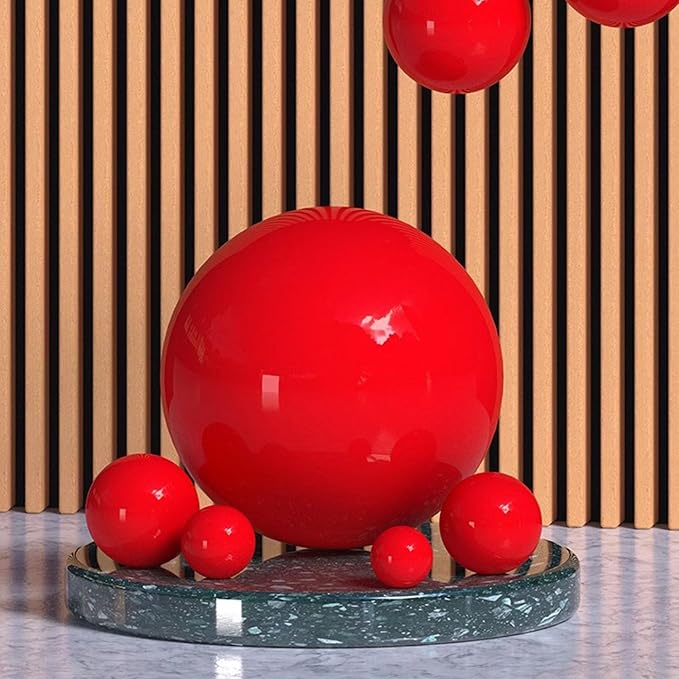 Gazing Globe Decor Ball, Hollow Gazing Ball, Seamless Stainless Steel Polished Reflective Smooth Mirror Garden Sphere Globe, Props of Photography, Garden Home Decor (Red, Dia: 4 inch/10cm)
