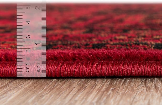 Unique Loom Tekke Collection Area Rug - Sheibani (10' x 13' Rectangle, Red/ Black)