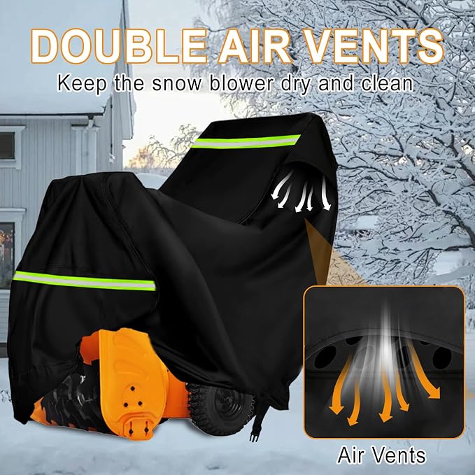Snow Blower Cover Waterproof 24"-32" Heavy Duty 600D Universal Snow Thrower Cover,Outdoor Snowblower Cover fit Most Two Stage Snowblowers Fit for EGO,Ariens,PowerSmart,Craftsman,Cub Cadet