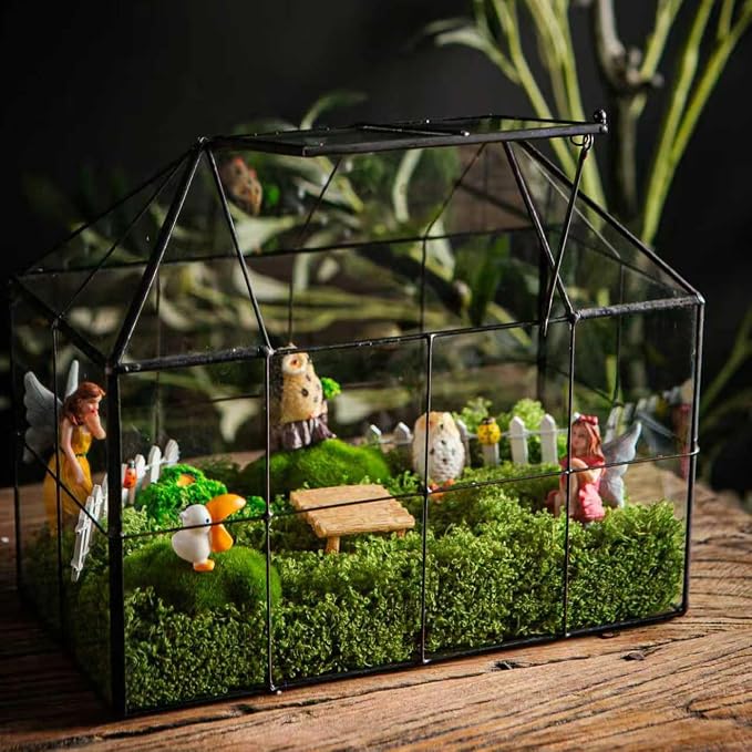 180Pcs Miniatures Fairy Garden Accessories, Mini Fairy Garden Kit, Fairy Figurines House Outdoor Decor Resin, Valentines Gift