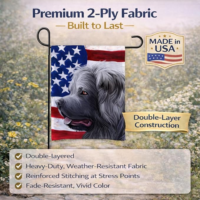 Caroline's Treasures CK6481GF Caucasian Shepherd Dog American Flag Garden Flag Mailbox Flag Decorative Yard Flag Banner Outside Patio Artwork Yard Flower Beds, Garden Size, Multicolor