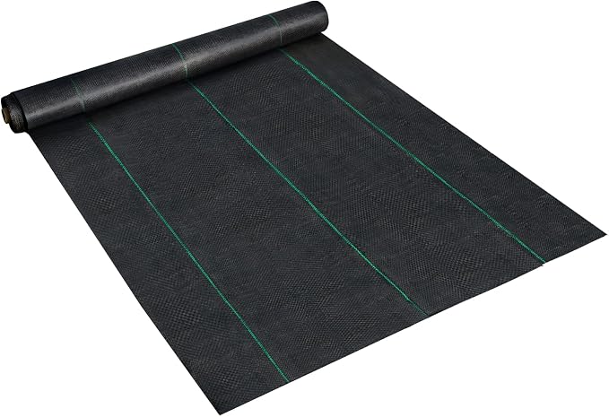 Happybuy 6.5FTx300FT Premium Weed Barrier Landscape Fabric Heavy Duty, 3OZ Woven Geotextile Fabric, High Permeability Good for Weed Blocker Gardening Mat, Driveway Fabric, Garden Weed Control Cloth