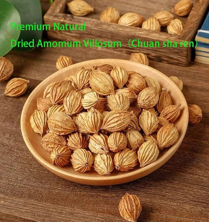Chinese Cardamom (Sha Ren) 川砂仁 - 5.29oz/150gPure Natural Chinese Herbal Medicine- Amomum Villosum Pods - Dried Whole Herbal Spice for Tea, Cooking (Amomum villosum)
