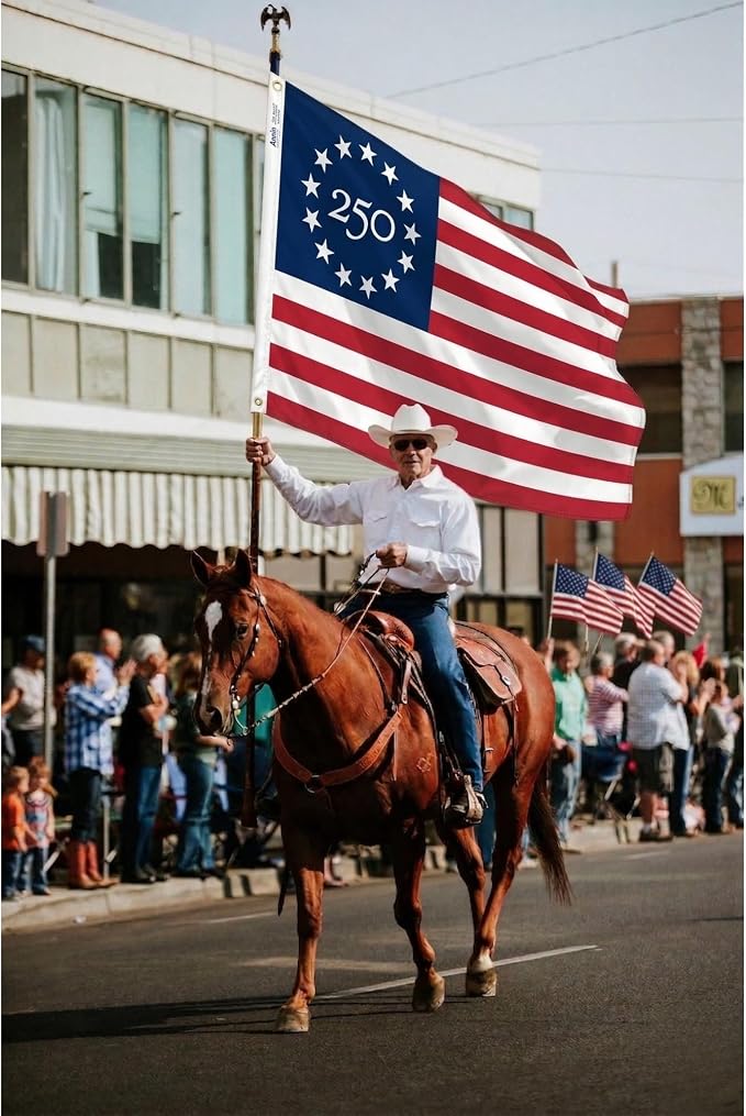 USA 250 Year Anniversary Flag 3x5 Ft – 1776-2026 United States Semiquincentennial Outdoor Banner – 250th America Birthday Celebration Decor (Printed Poly)