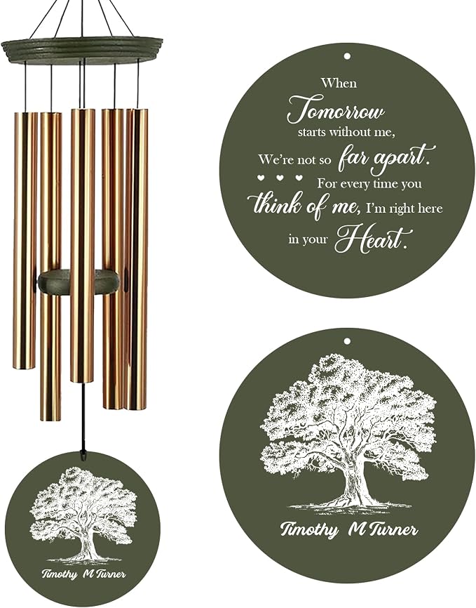 Astarin Personalized Memorial Wind Chimes Gift for Loss of a Loved One,Customized Sympathy Wind Chimes,Bereavement/Memorial Gifts in Memory of Loved One Loss for Outside(Produced in Texas)