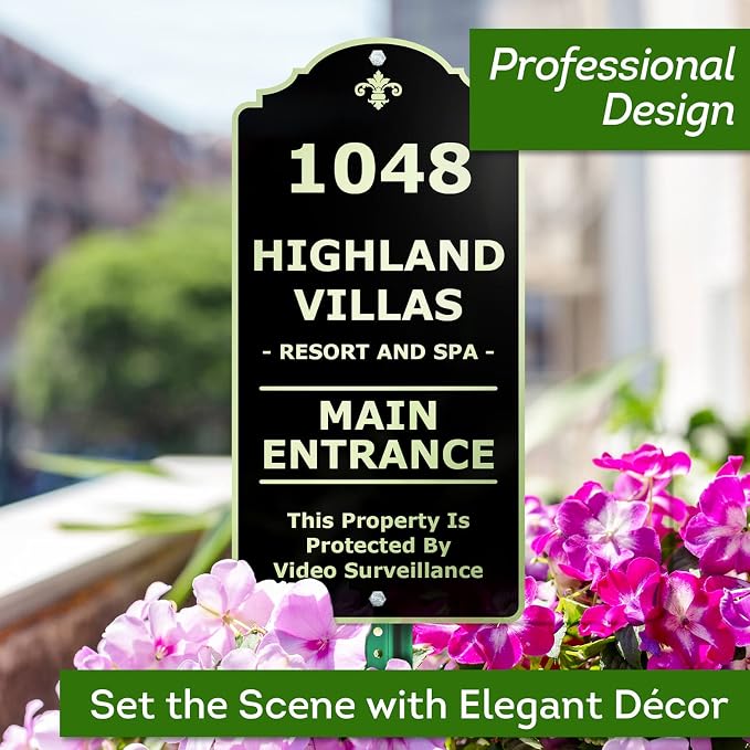 Custom Sign, Customized for Outdoor/Indoor Use, Personalized Designer Style Sign, 12x24 Inch, 24 Colors, Rust-Free Thick AlumaBond - Made by: My Sign Center, USA (Florolex I - Flood)