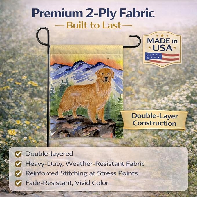 Caroline's Treasures SS8163GF Golden Retriever Garden Flag Mailbox Flag Decorative Yard Flag Banner Outside Patio Artwork Yard Flower Beds, Garden Size, Multicolor