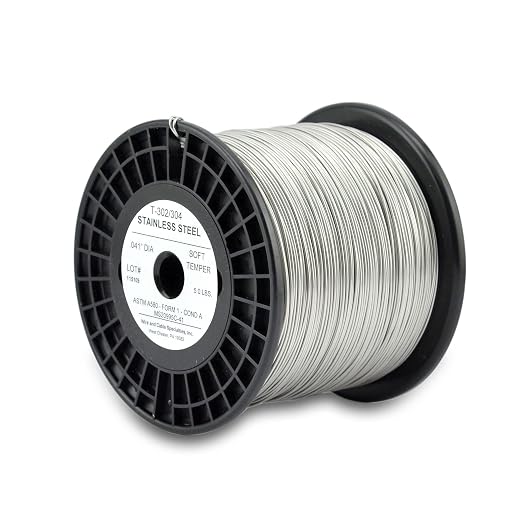WCS .041 Stainless Steel Safety Lock Wire, T302/304, NASM20995C MS20995C, ASTM A580 Condition A, AMS569, Mechanics Wire for Aircraft, Automotive, & Industrial Use, 5lb Dispenser Can, Approx 1105 ft
