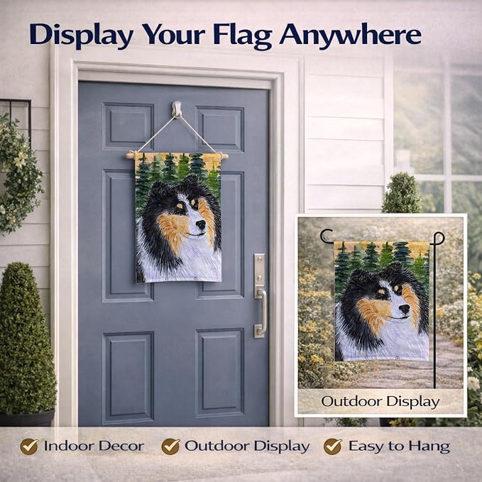Caroline's Treasures SS8140GF Sheltie Garden Flag Mailbox Flag Decorative Yard Flag Banner Outside Patio Artwork Yard Flower Beds, Garden Size, Multicolor
