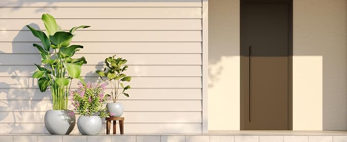 DTY Premium Mt Sherman Fiberstone Sphere Planter for Indoor Outdoor Use, Round Pot for Olive Tree, Lightweight, Smooth Finishes. 2 Extra Coco Mats. Gray, Medium 16.1'' D x 13.6'' H. 11.8” Pot Opening
