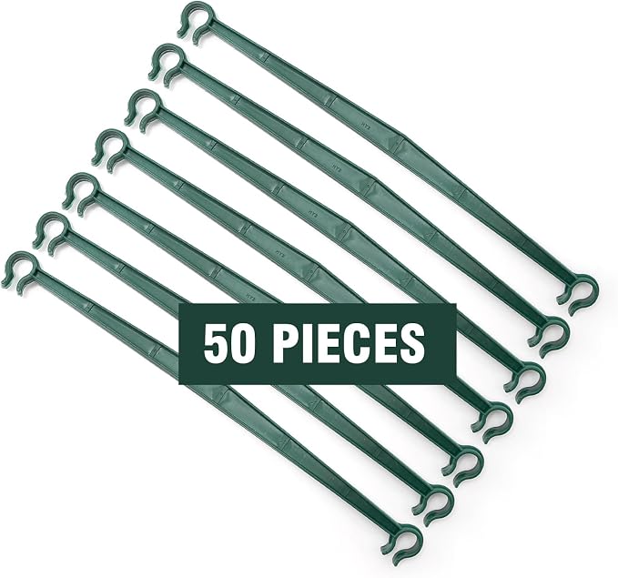 Saihisday 50PCS Stake Arms for Tomato Cage,11.8 Inches Expandable Trellis Connectors Plant Stake Connectors for Climbing Plants, Garden Plants, Vegetables, 16mm